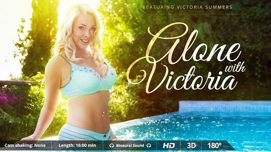 It's solo scene porn at it's best, if there is such a thing. Naughty Victoria Summers is the girl you've always fantasized about and she's going to masturbate only for you. So enjoy one of the hottest porn stars who only wants you to see how she slides her dildo into her pussy in the pool. Enjoy this VR porn scene in 180 degrees FOV and our awesome Binaural Sound in your Smartphone Cardboard, Samsung Gear VR or Oculus Rift! (Video duration: 16:00 min)