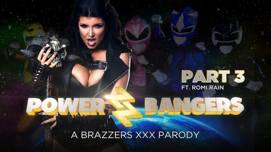 The evil horny space witch (a.k.a. Romi Rain) wants a piece of Power Banger cock, and she's got the tits to convince him to join her in world domination! How will the Bangers handle this one?