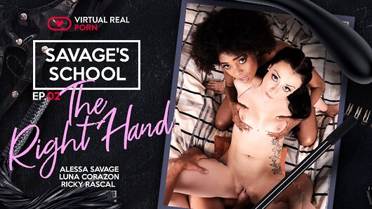 Starting a project in real life is not that different from one in virtual reality sex. In both cases you not only need a person to trust, but also, as Alessa Savage would say, someone to do a threesome anytime. For this brunette, ebony Luna Corazon is just perfect to be her right hand for starting a VR Porn Academy and also touching your penis while you fuck her in missionary position. You got to start somewhere, and a cumshot in their mouths just shows how good things will be for this sexy British at her Savage's School. (Video duration: 43:55 min)